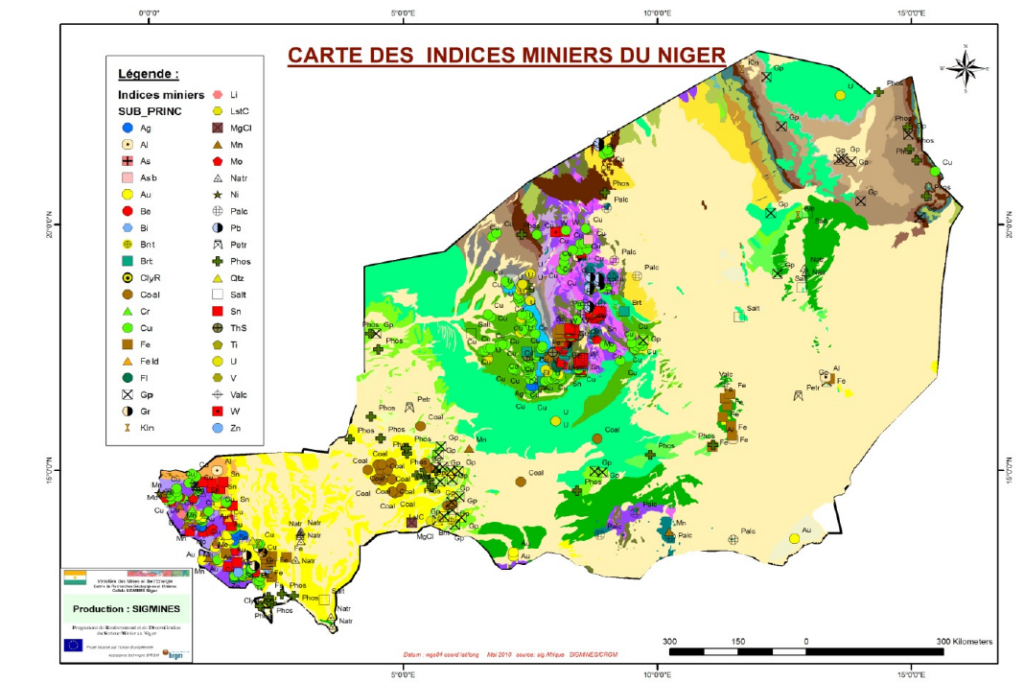 carte indices minier